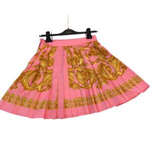 Versace Heritage Print Pleated Mini Skirt, 42 (US 6) 44 (US 8), NWT Retail 1850